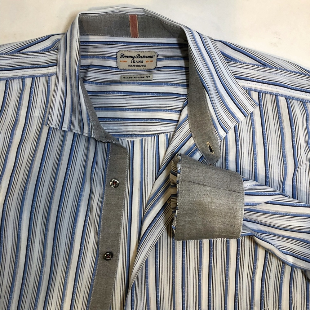Tommy Bahama- Island Crafted Stripe Button UP